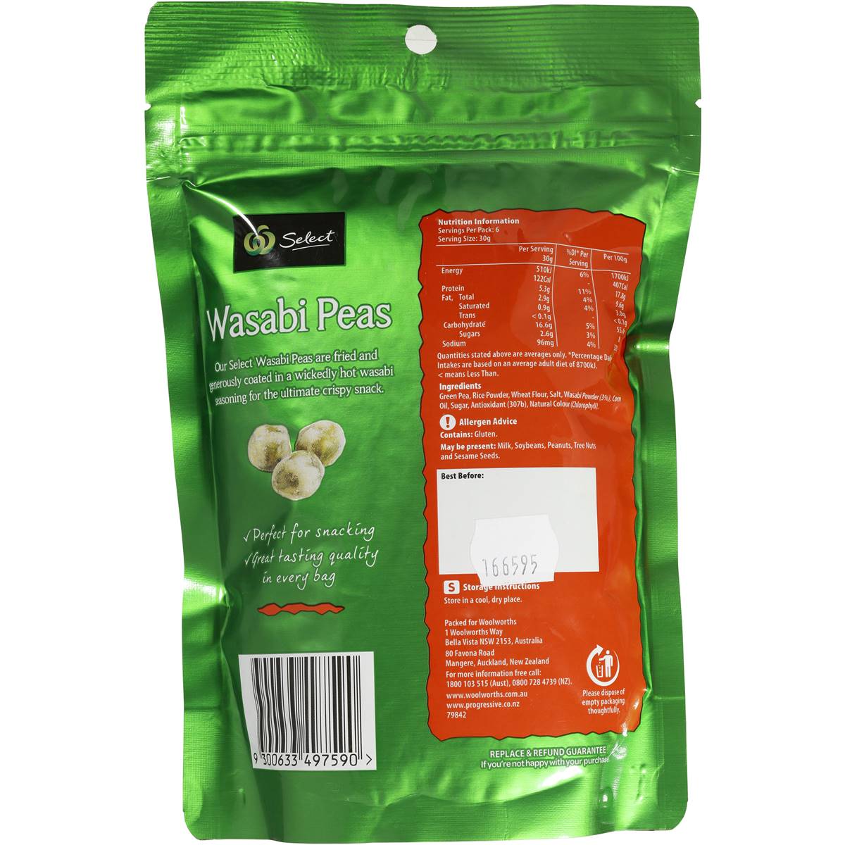 Woolworths Select Wasabi Peas 250g Woolworths