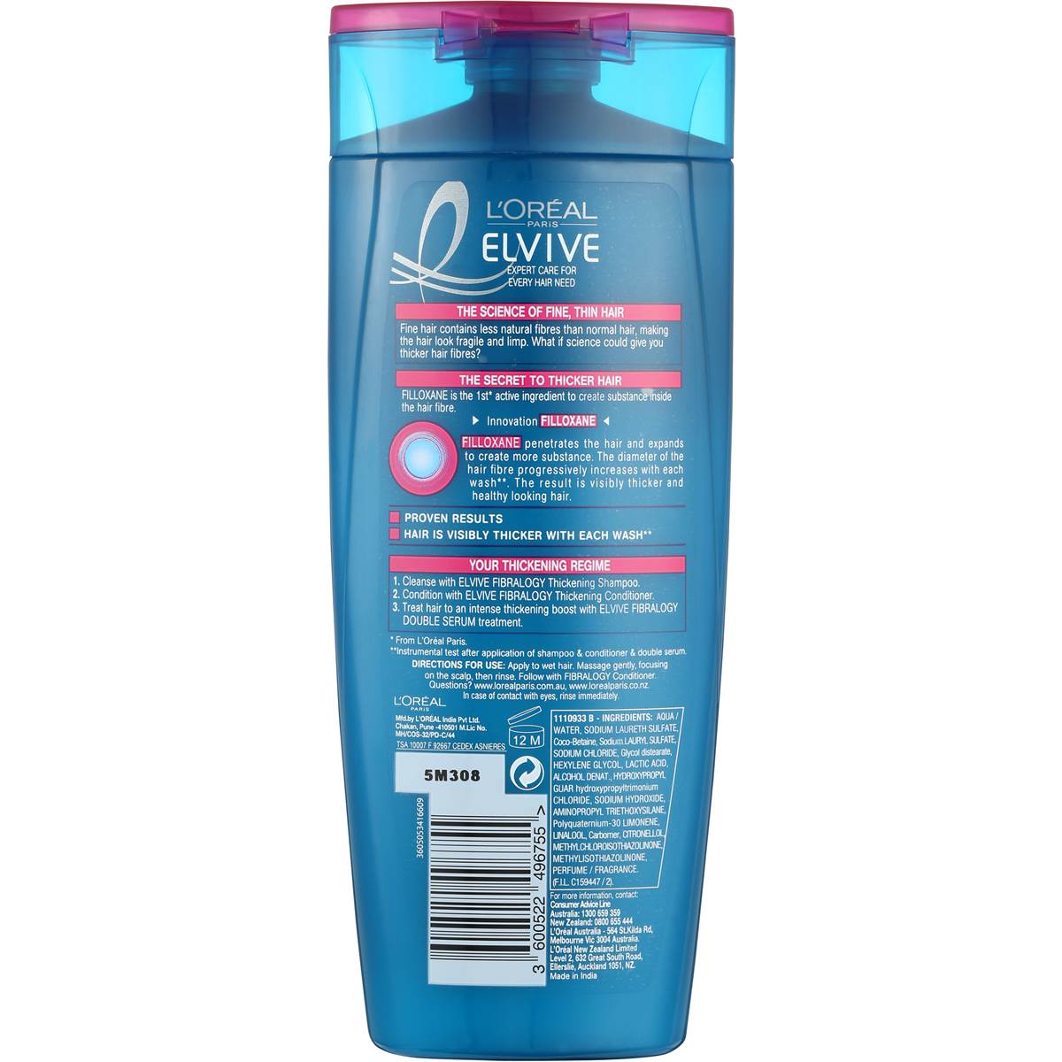 L'oreal Elvive Fiberology Shampoo 250ml Woolworths