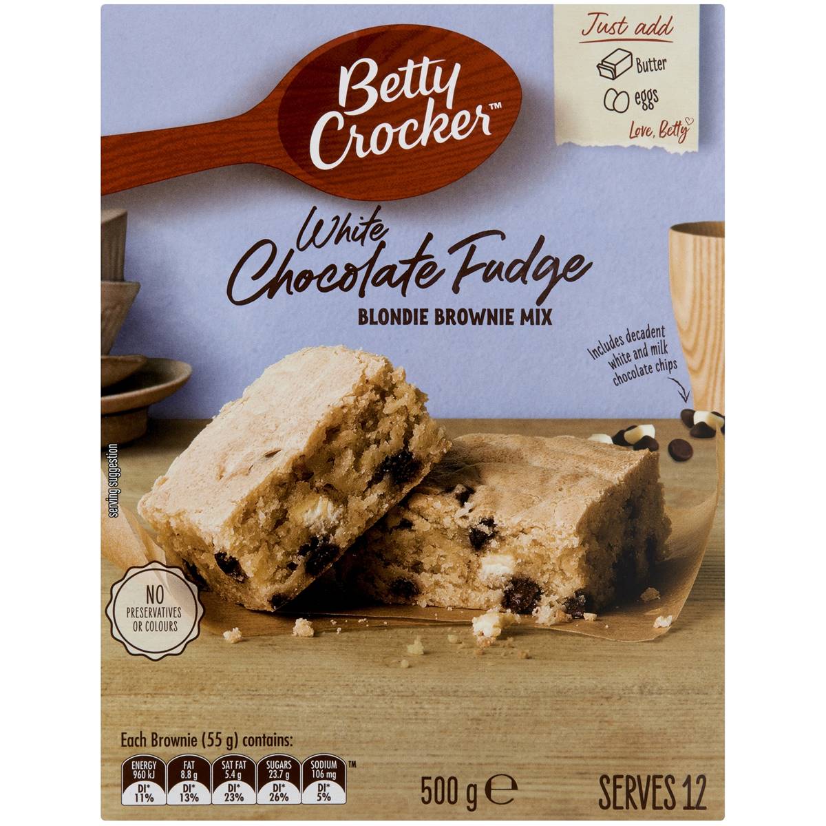 Betty Crocker White Chocolate Fudge Brownie Mix 500g Woolworths