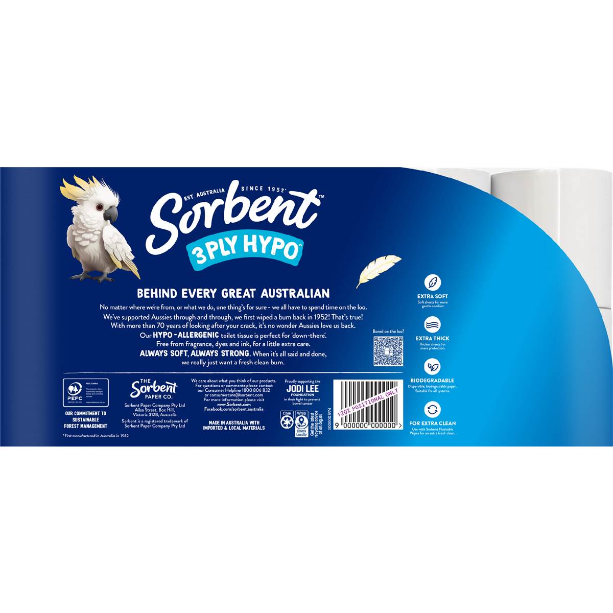 Sorbent Toilet Tissue Hypo Allergenic 20 pack | Woolworths Sorbent Toilet Tissue Hypo Allergenic 20 pack | Woolworths