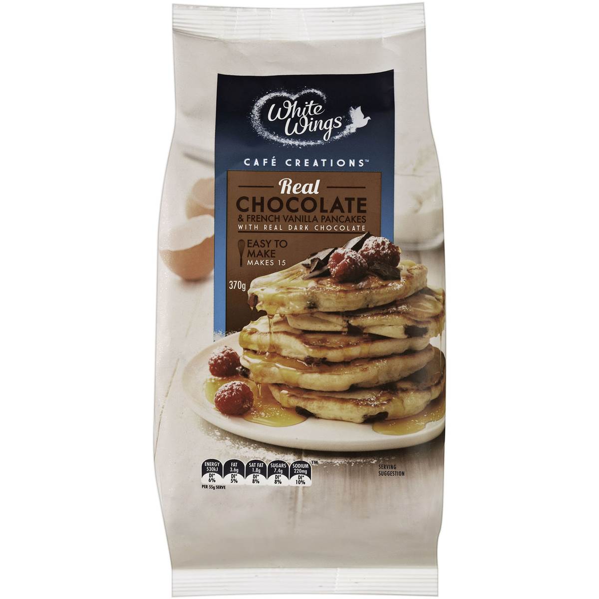 White Wings Pancake Mix Dark Chocolate & Vanilla 370g Woolworths