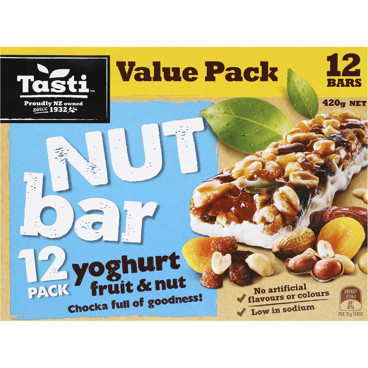 Tasti Nut Bar Yoghurt Fruit & Nut 420g Woolworths
