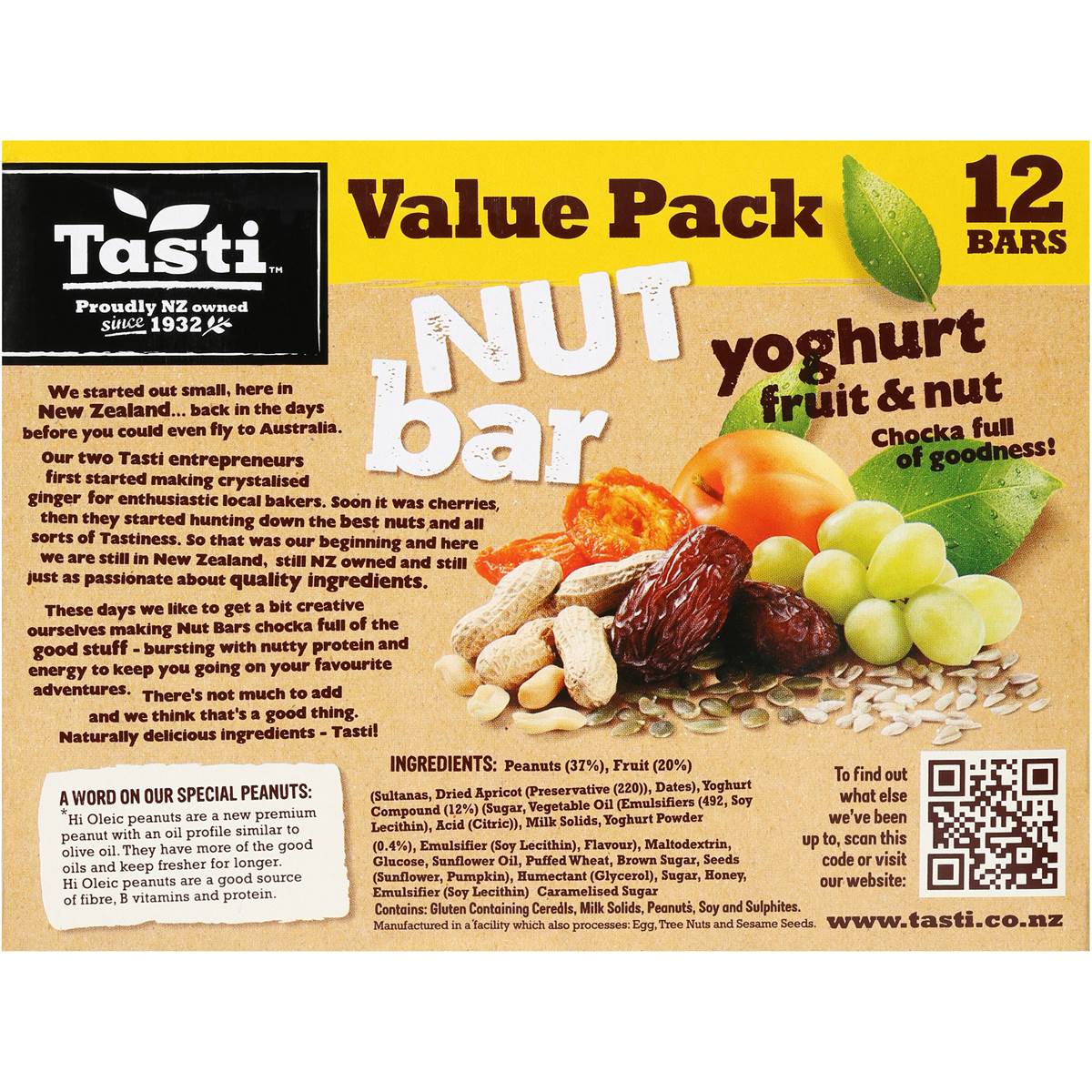 Tasti Nut Bar Yoghurt Fruit & Nut 420g Woolworths