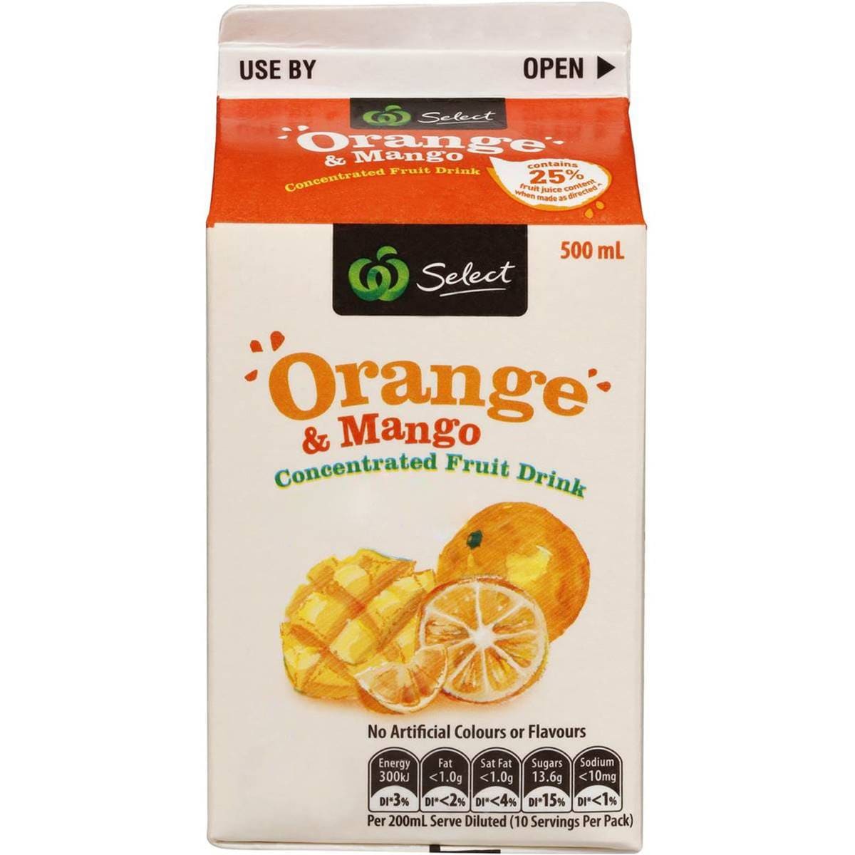 Select Orange & Mango Concentrate 500ml Woolworths