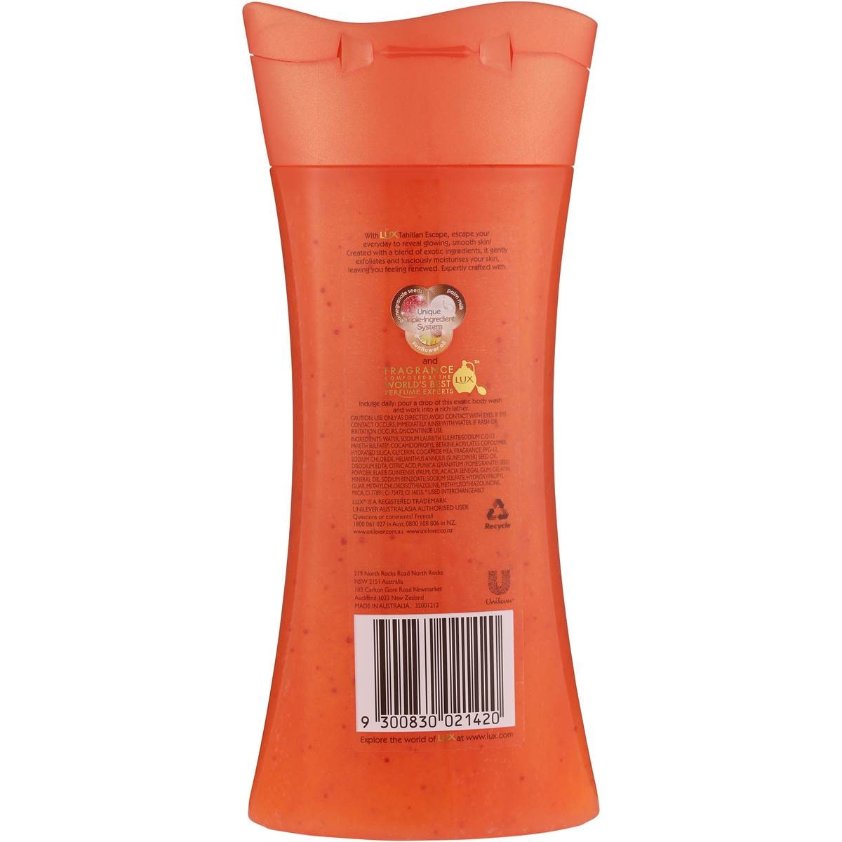 Lux Exfoliating Body Wash Tahitian Escape 400ml Woolworths