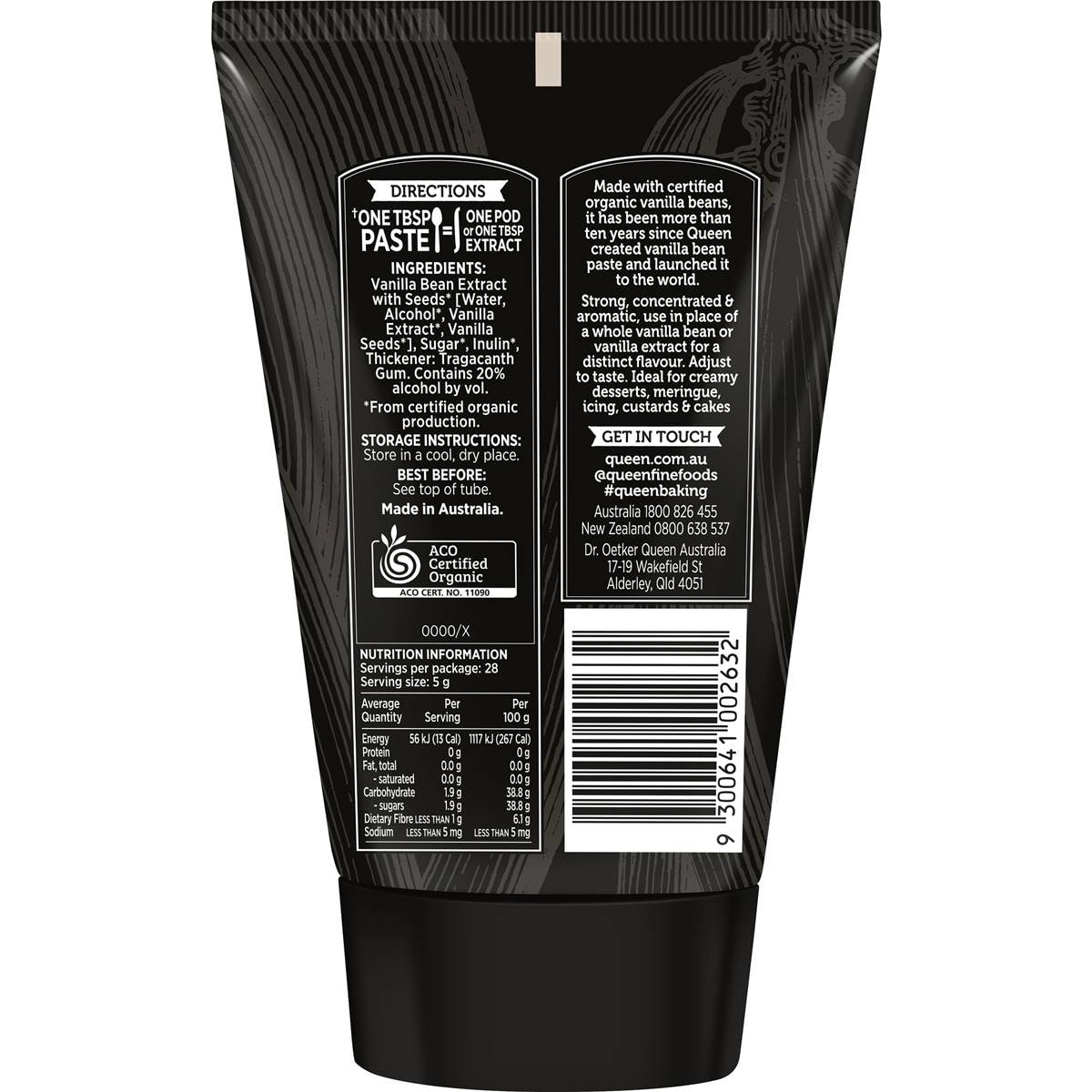 Queen Organic Vanilla Bean Paste 140g Woolworths