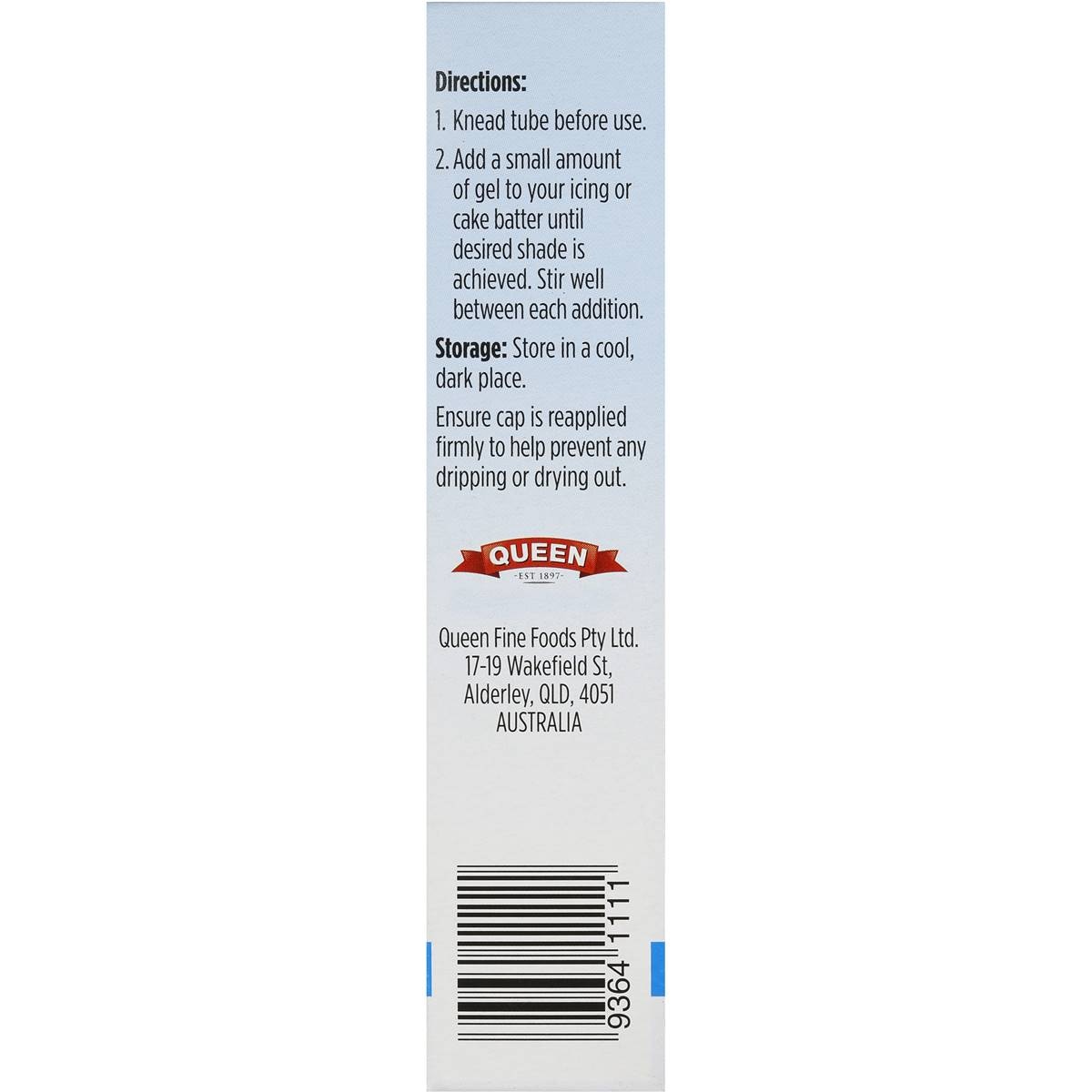 Queen Blue Food Colour Gel 15g Woolworths