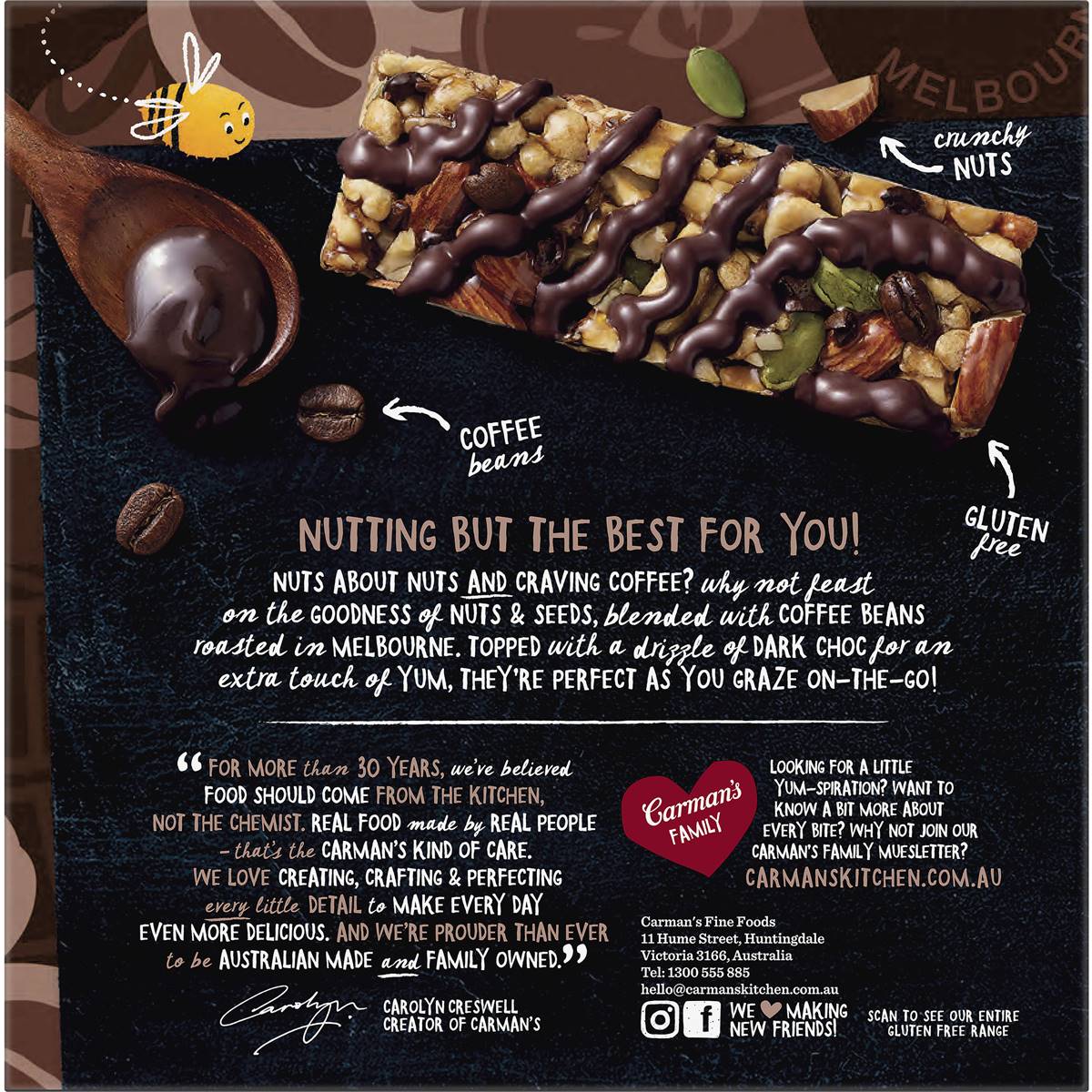 Carman's Nut Bars Choc Espresso 5 Pack Woolworths