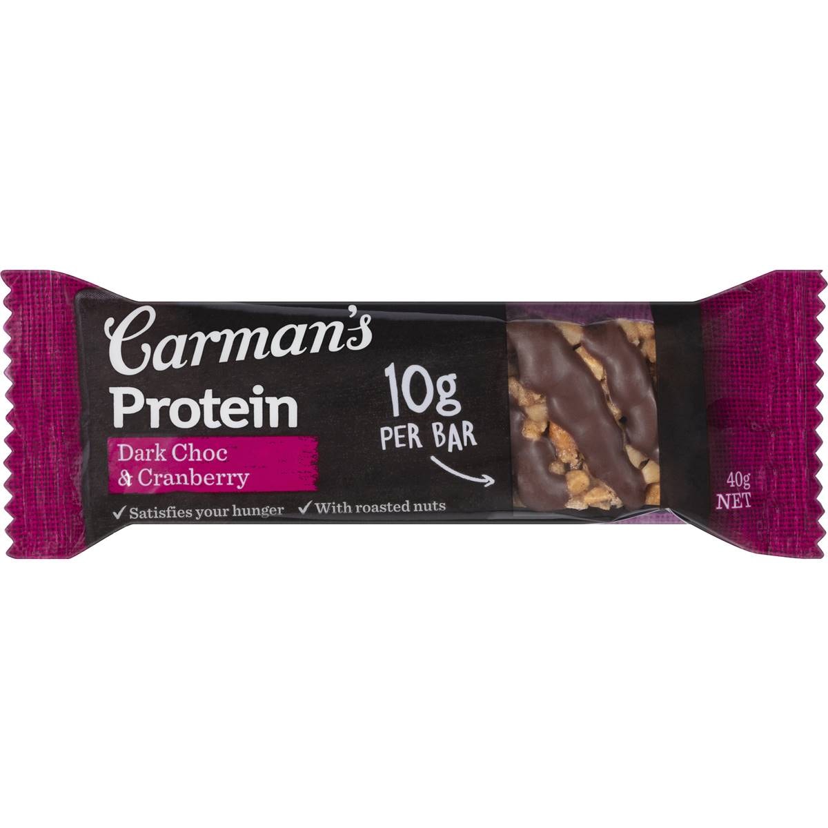 Carman's Gourmet Protein Bars Dark Choc & Cranberry 200g Woolworths