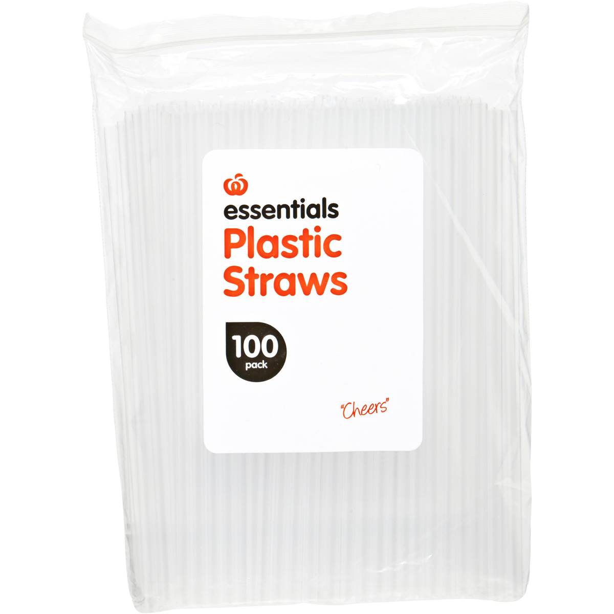 Woolworths Essentials Straws Clear 100 Pack Woolworths