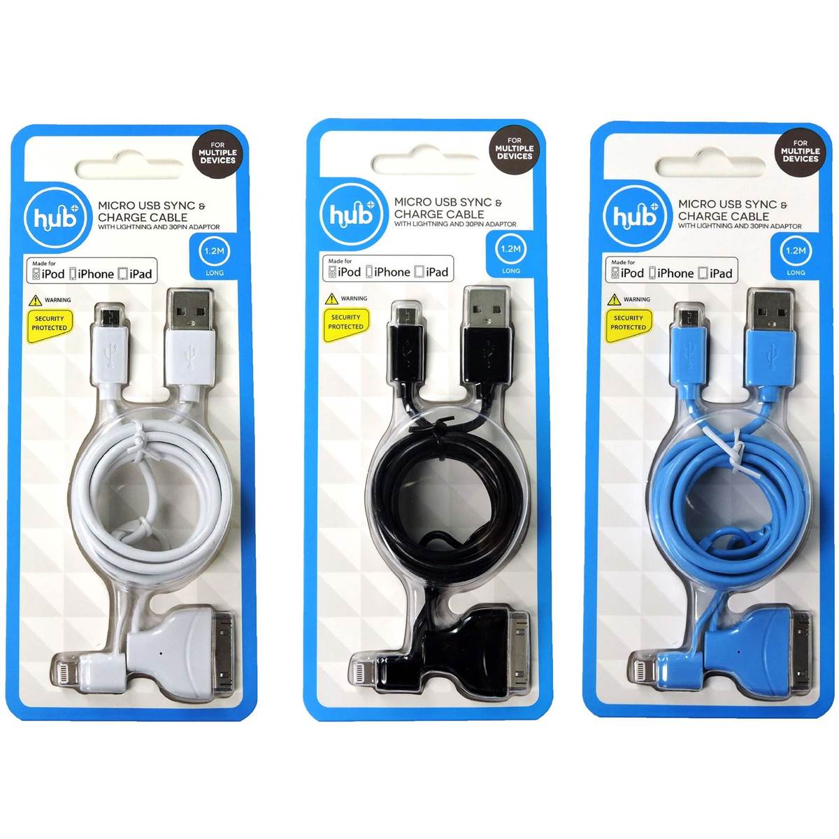 Hub Micro Usb Sync & Charge Cable For Multiple Devices 1.2m Long Each