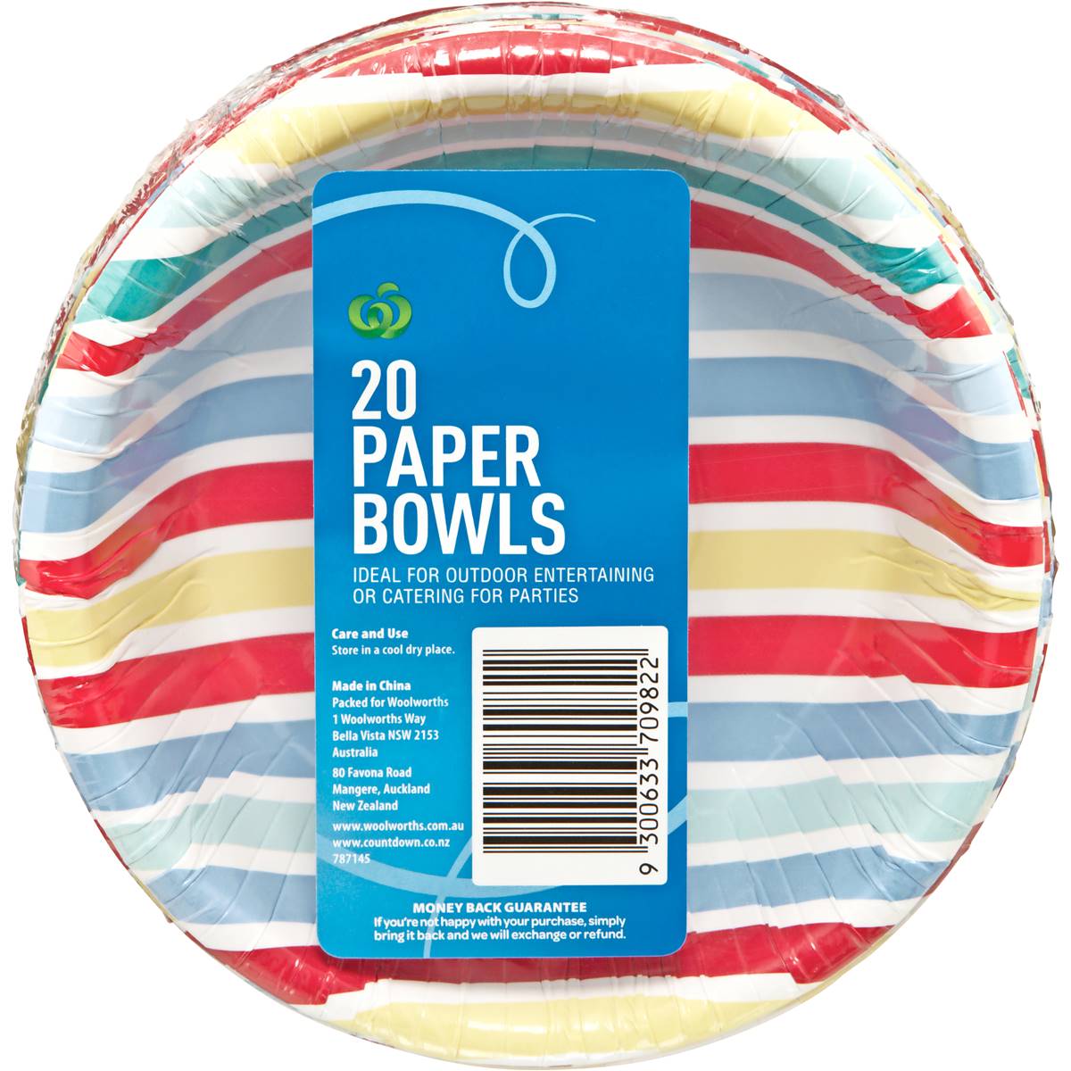 Select Paper Bowls Stripe 20 Pack Woolworths