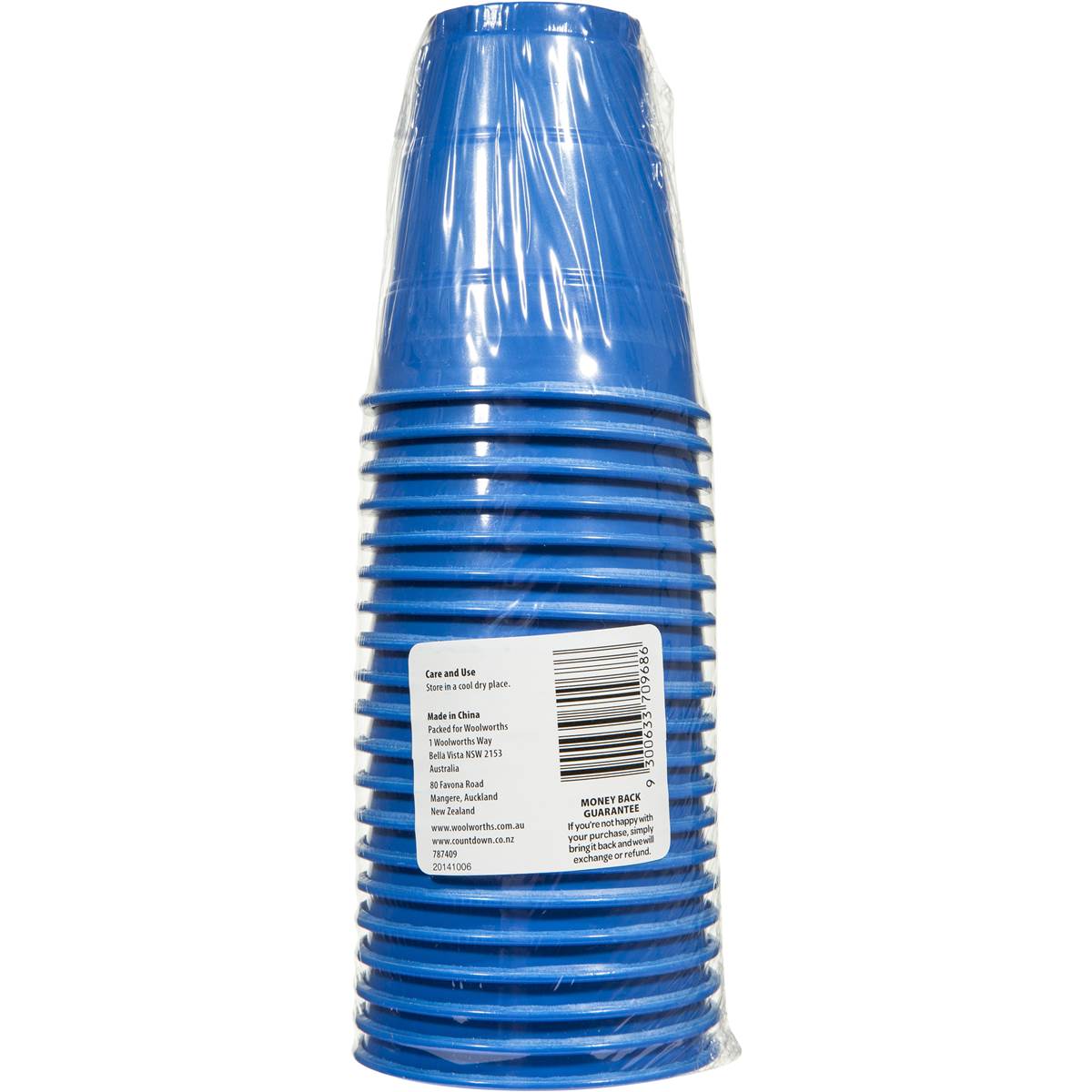 Woolworths Plastic Cups Dark Blue 20pk Woolworths