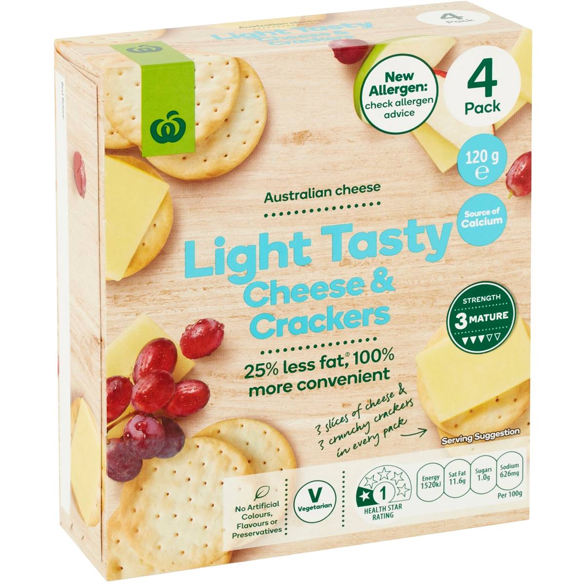 Woolworths Light Cheese & Crackers 4 Pack Woolworths
