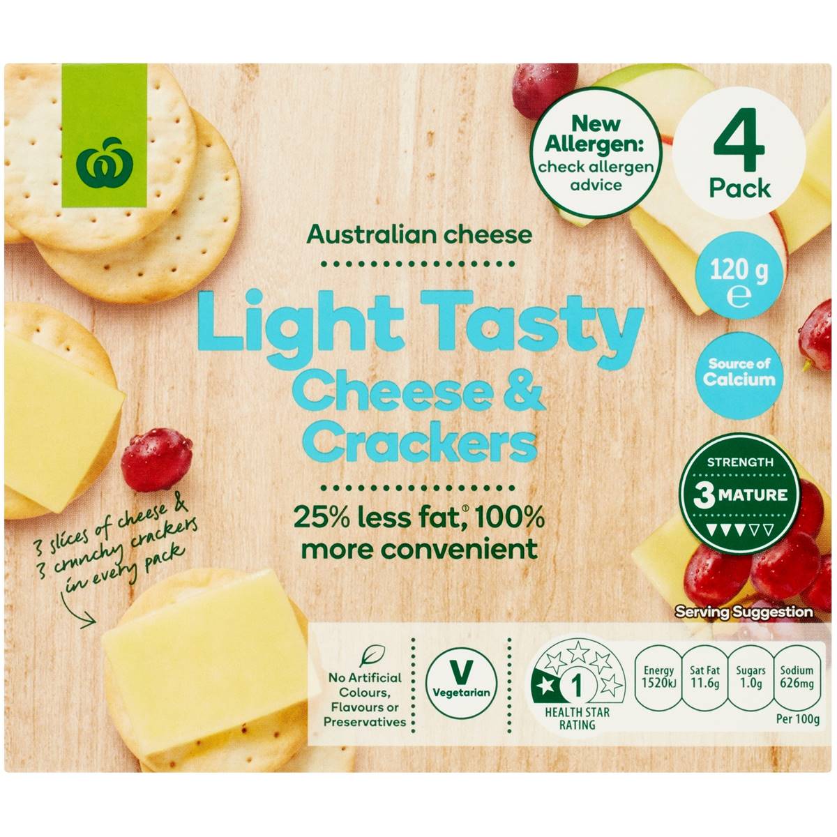Woolworths Light Cheese & Crackers 4 Pack Woolworths