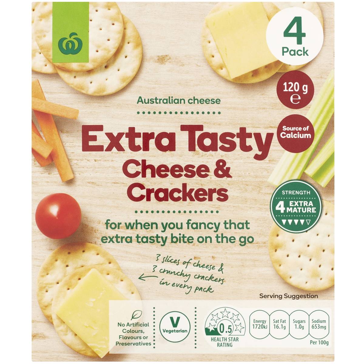 Woolworths Extra Tasty Cheese & Crackers 4 Pack Woolworths