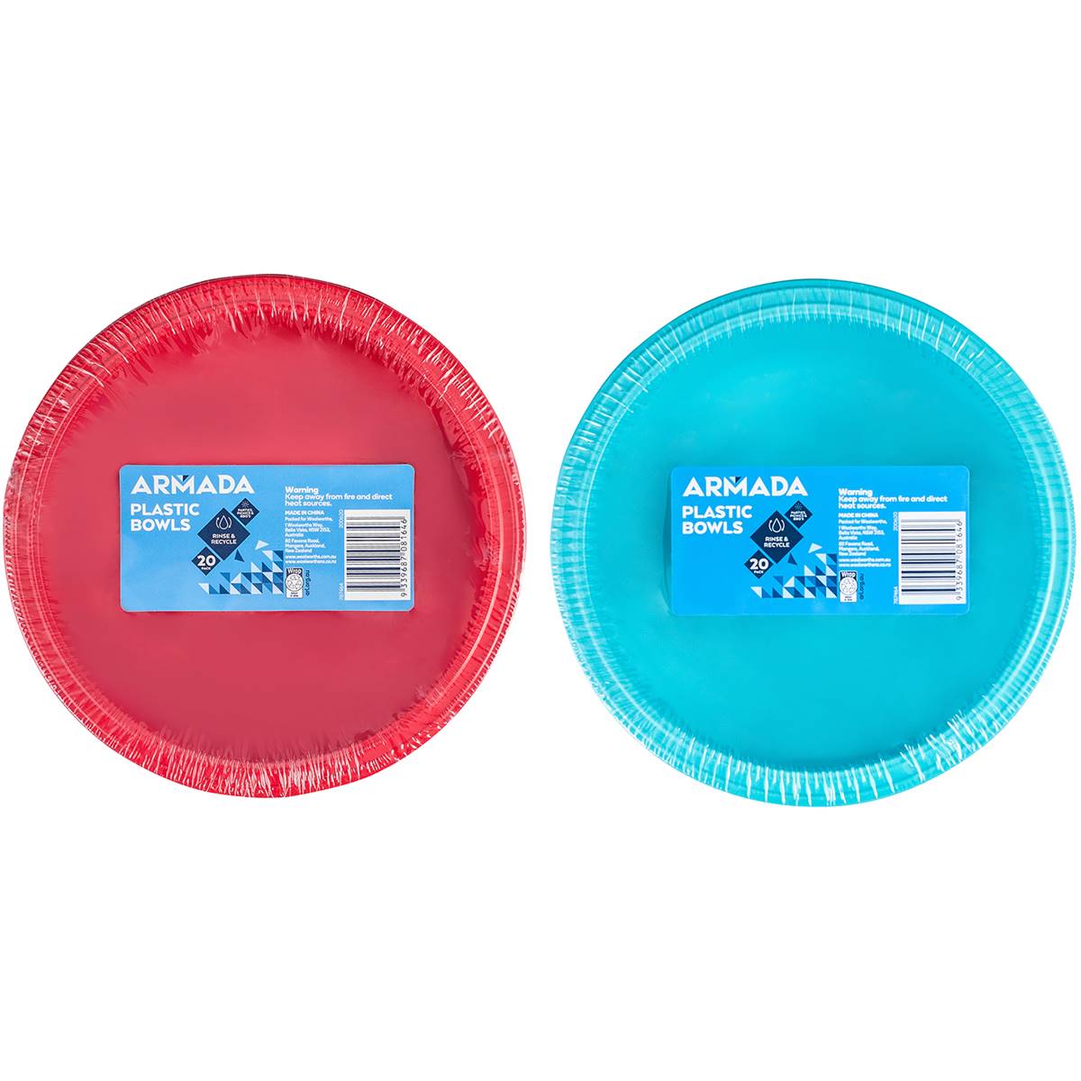 Woolworths Plastic Bowls Mixed Colour Assorted 20 Pack | Woolworths