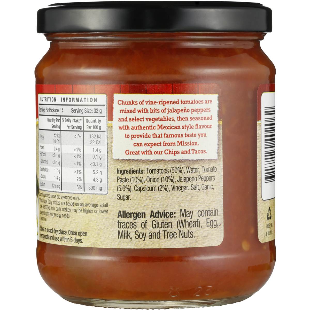 Mission Sauce Salsa Medium 453g | Woolworths