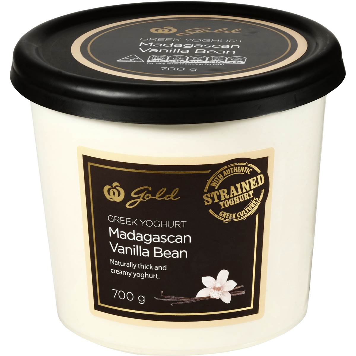 Gold Vanilla Bean Greek Yoghurt 700g Woolworths
