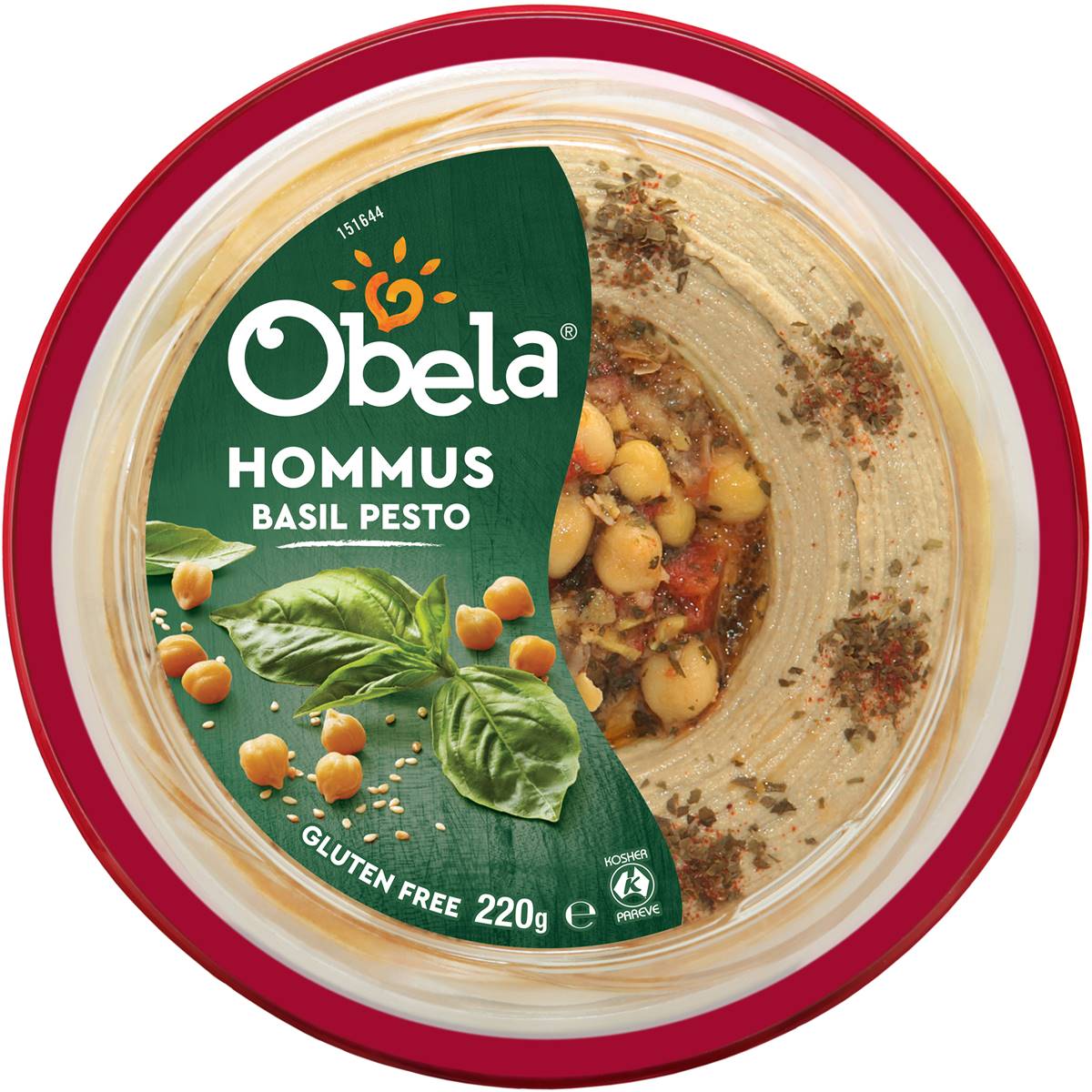 Obela Hommus Garnished With Basil Pesto 220g Woolworths