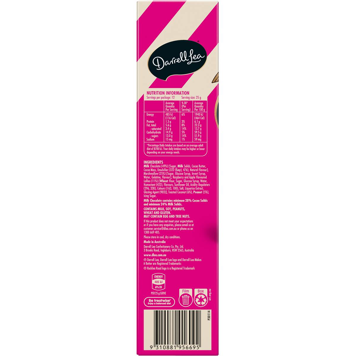 Darrell Lea Rocklea Road Milk Christmas 300g Woolworths
