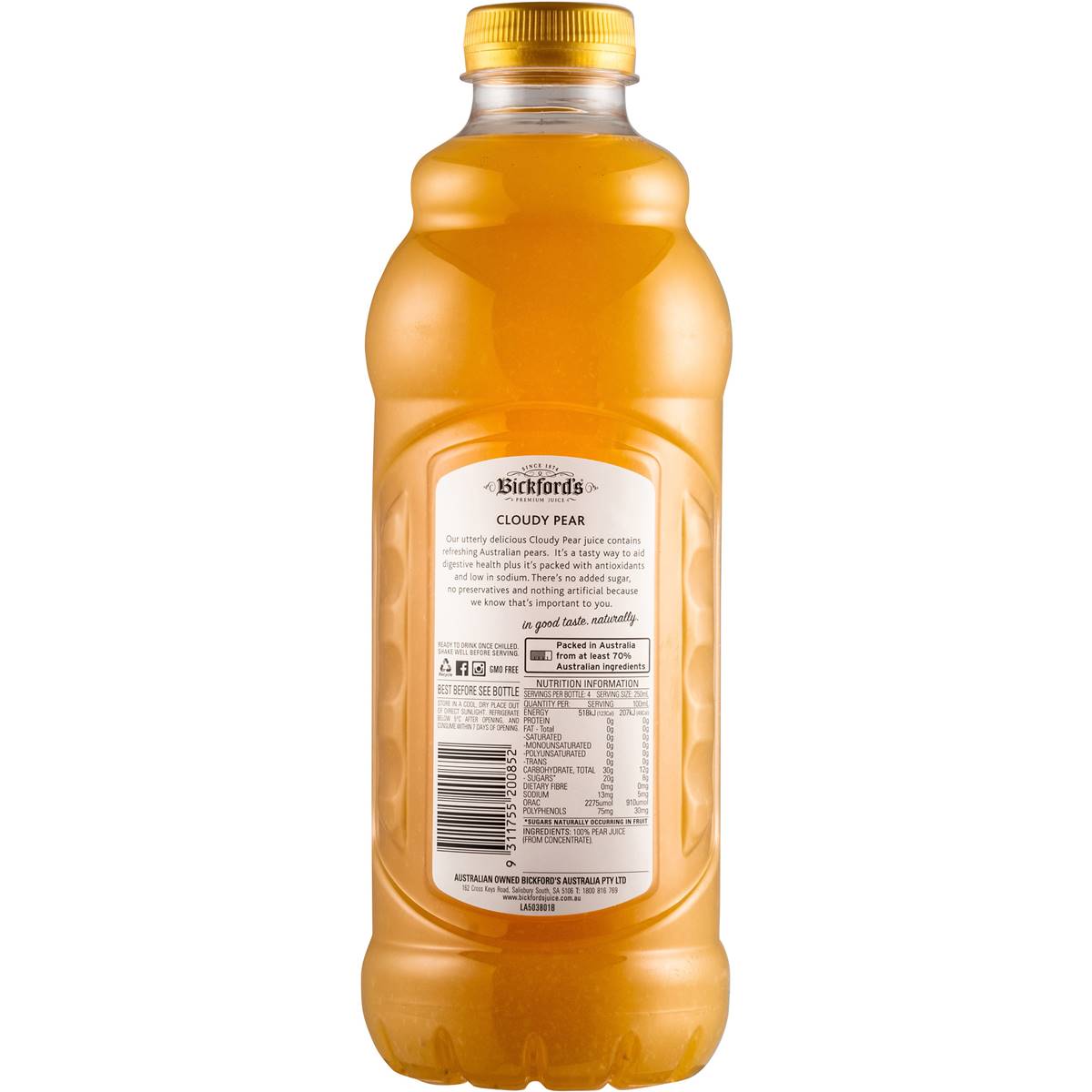 Bickfords Cloudy Pear Juice 1l Woolworths