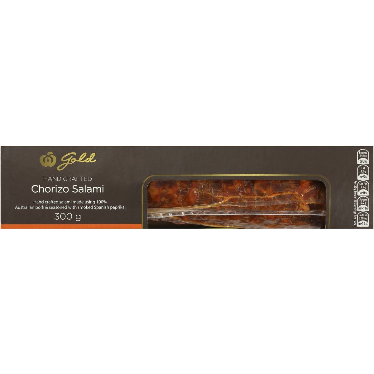 Woolworths Gold Chorizo Salami 300g Woolworths