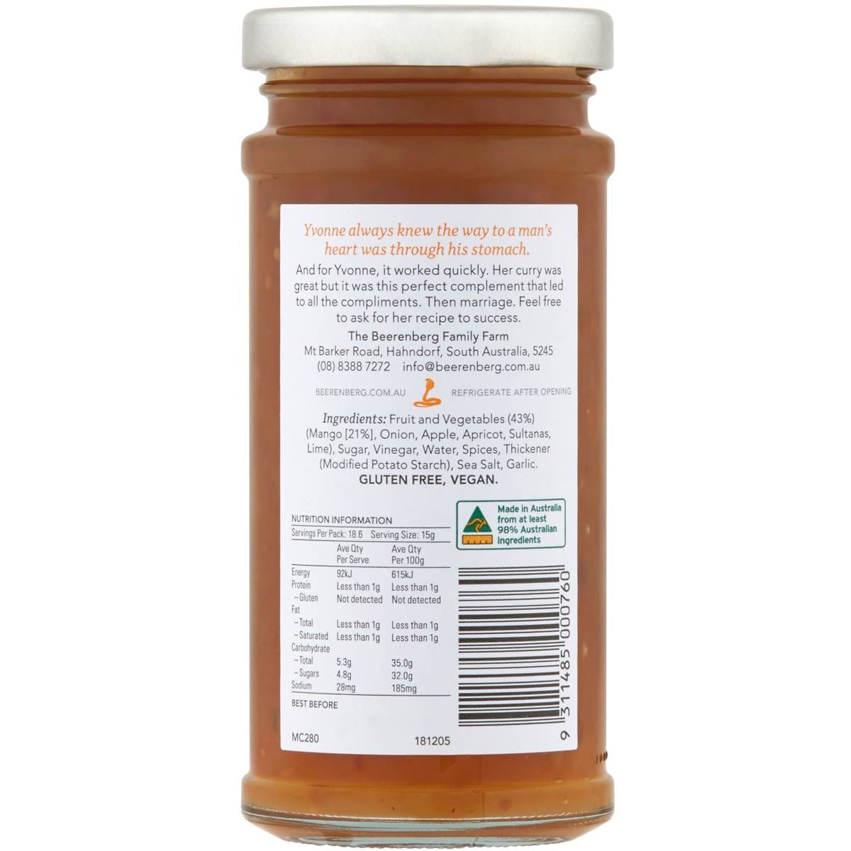 Beerenberg Mango Chutney 280g Woolworths