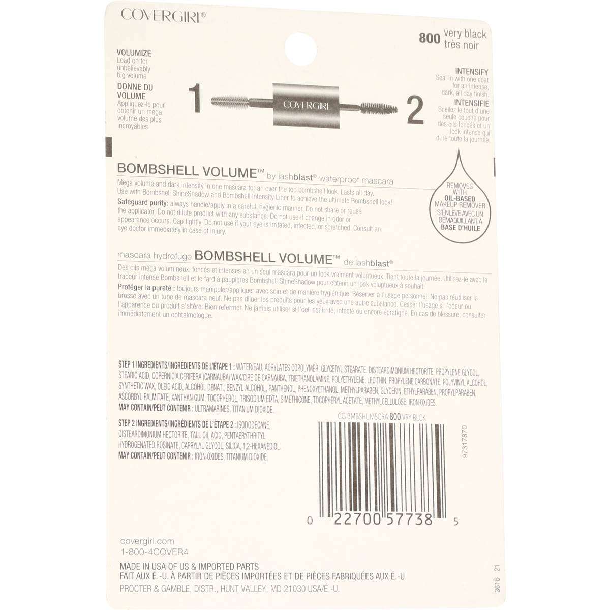 Covergirl Bombshell Volume Mascara Very Black Each Woolworths