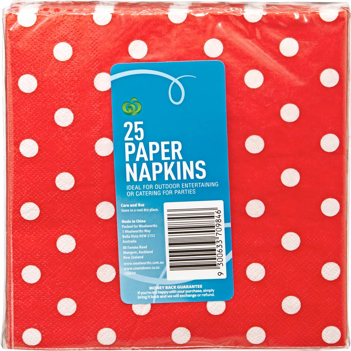 Woolworths Paper Napkins Polka Dots 25 Pack Woolworths