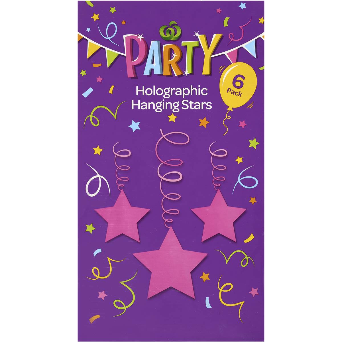 Woolworths Party Decoration Hanging Stars 6 Pack Woolworths