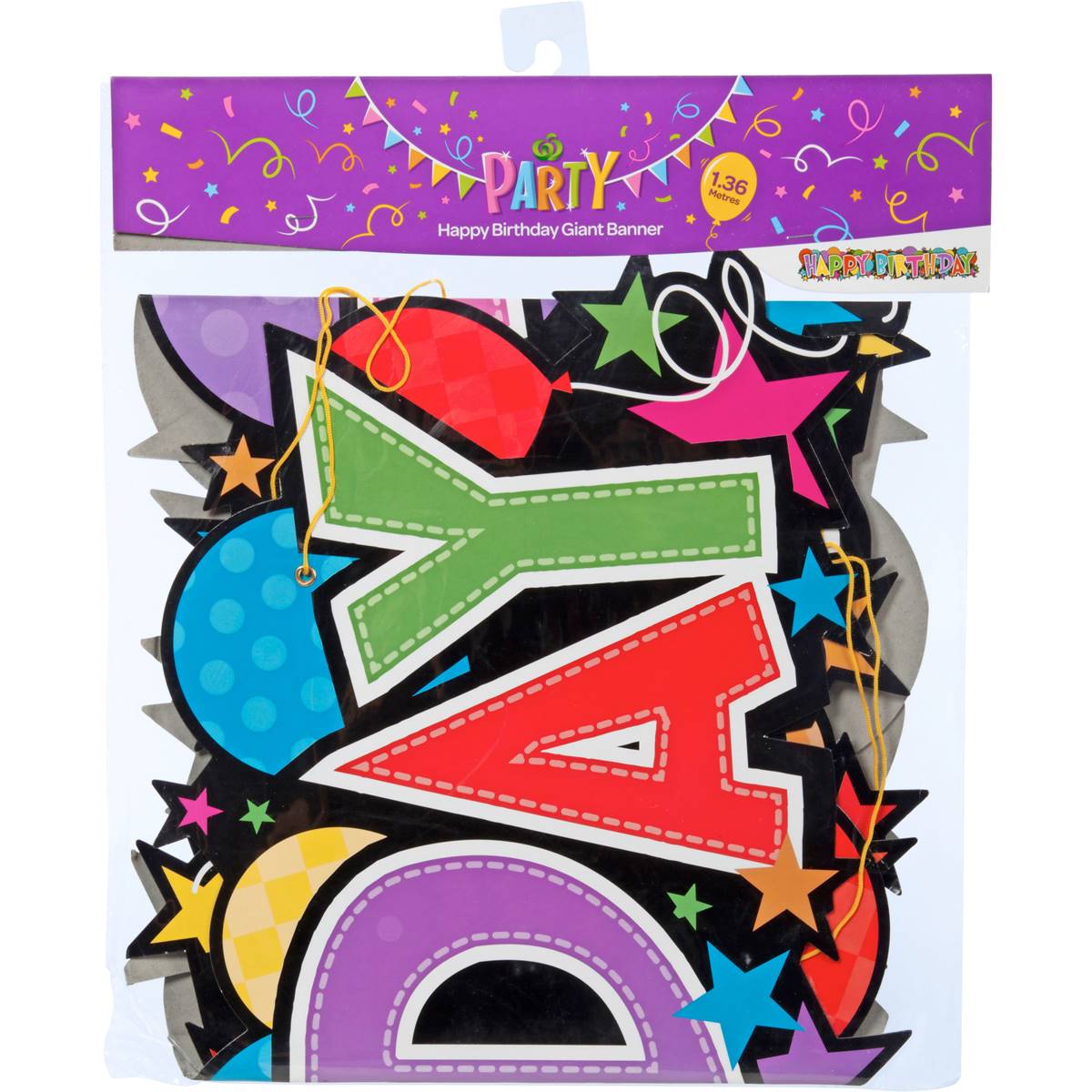 Woolworths Party Banner Happy Birthday 1.36m Each Woolworths