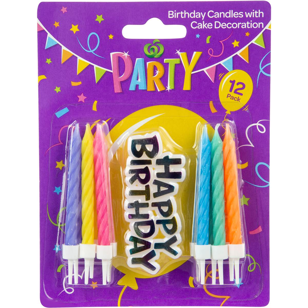 Woolworths Party Candle Brights 12 Pack | Woolworths