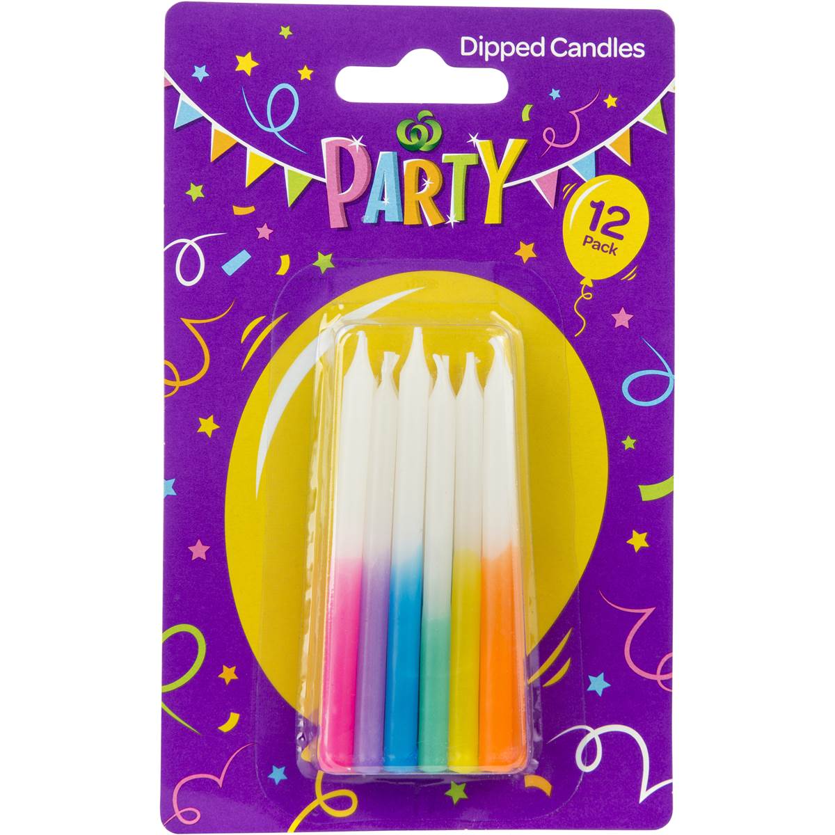 Woolworths Party Candle Dipped 12 Pack Woolworths