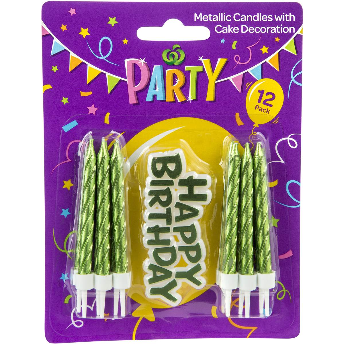 Woolworths Party Candle Metallic 12 Pack Woolworths