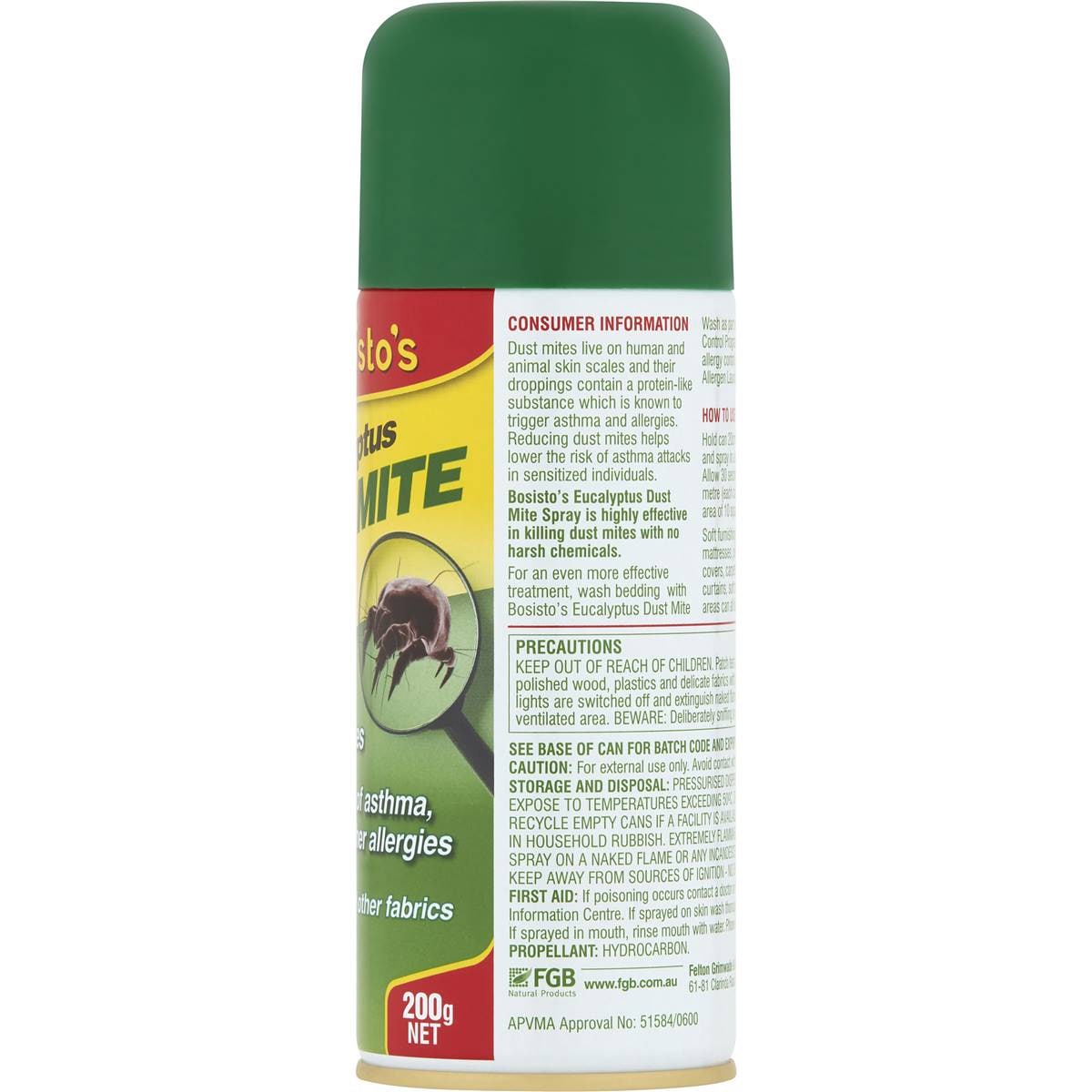 Bosisto's Insect Spray Dust Mites Eucalyptus 200g Woolworths