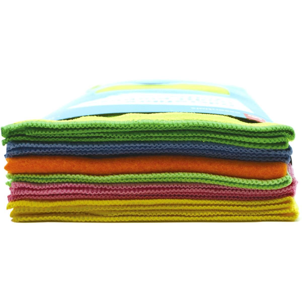 Essentials Microfibre Cloths Assorted 10 Pack Woolworths