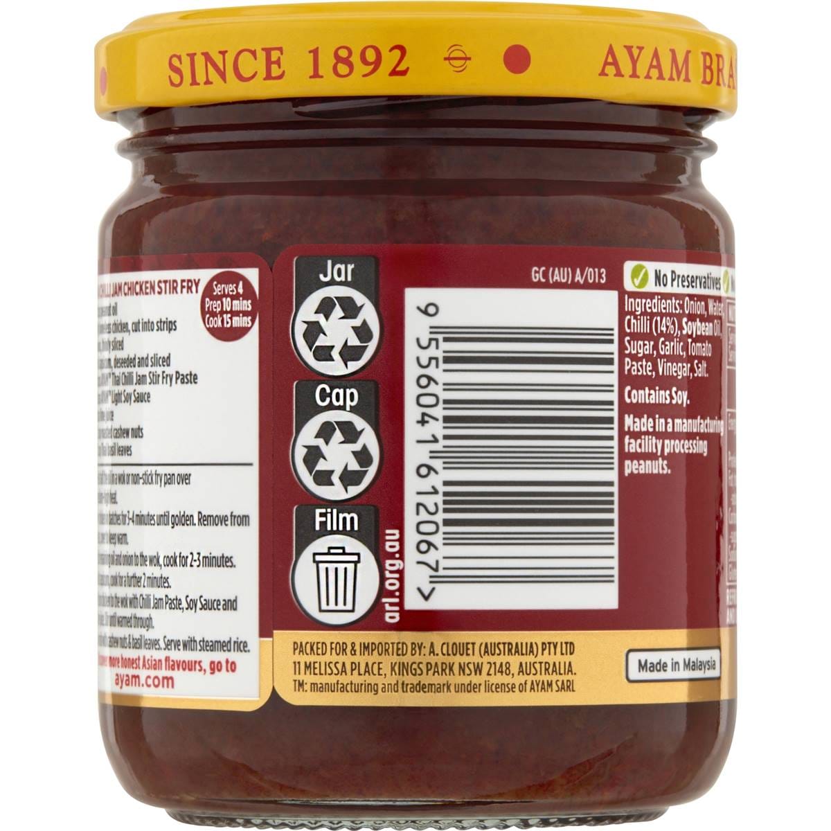 Ayam Paste Thai Chilli Jam 185g Woolworths