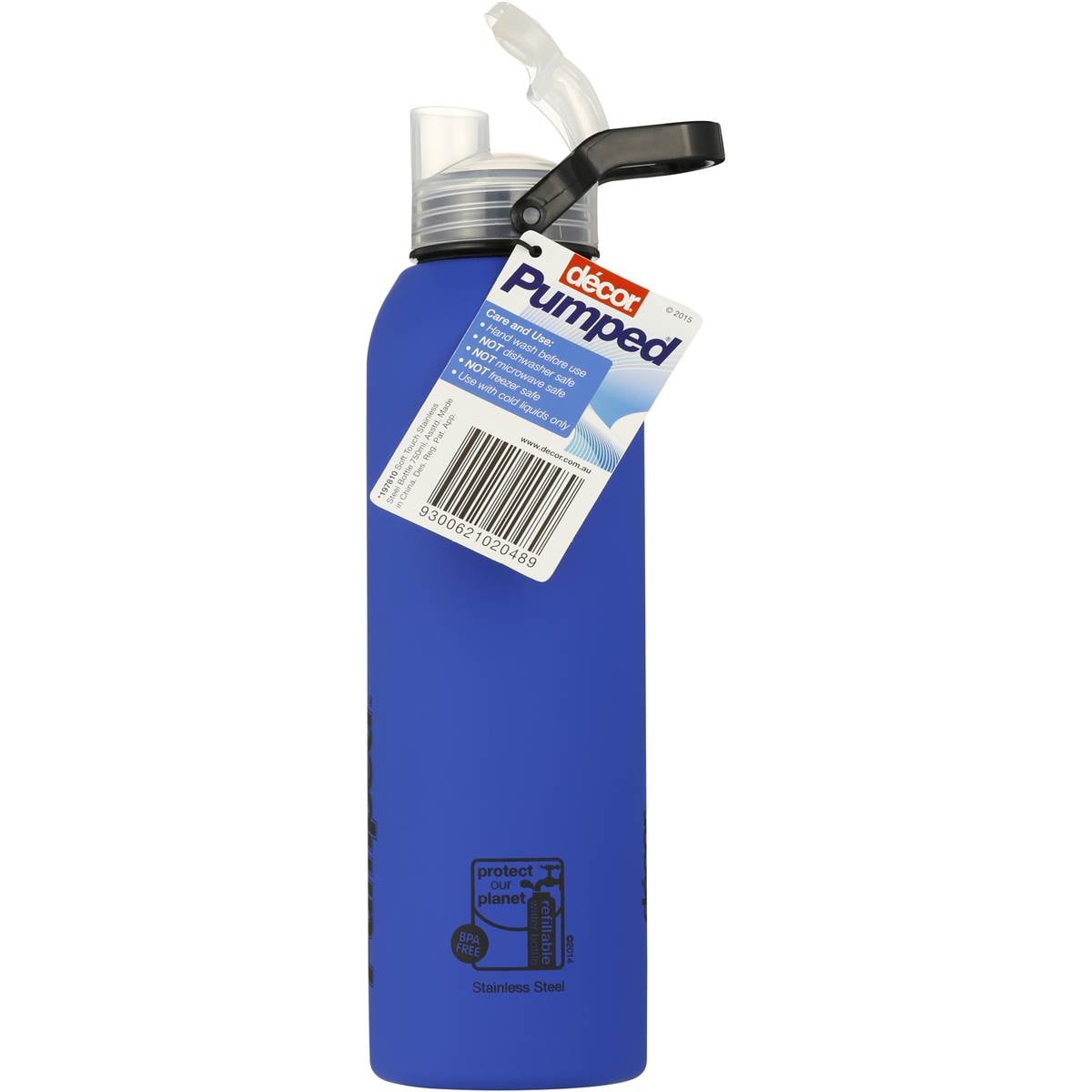 Decor Pumped Soft Touch Sports Bottle 750ml each Woolworths