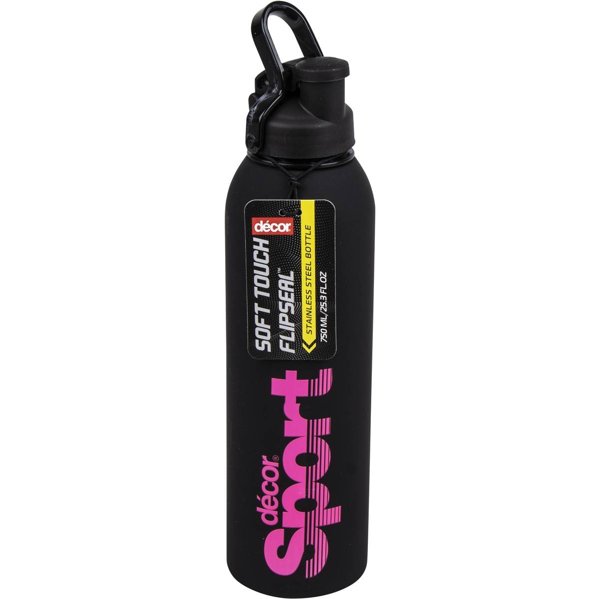 Decor Pumped Soft Touch Sports Bottle 750ml Assorted Each Woolworths