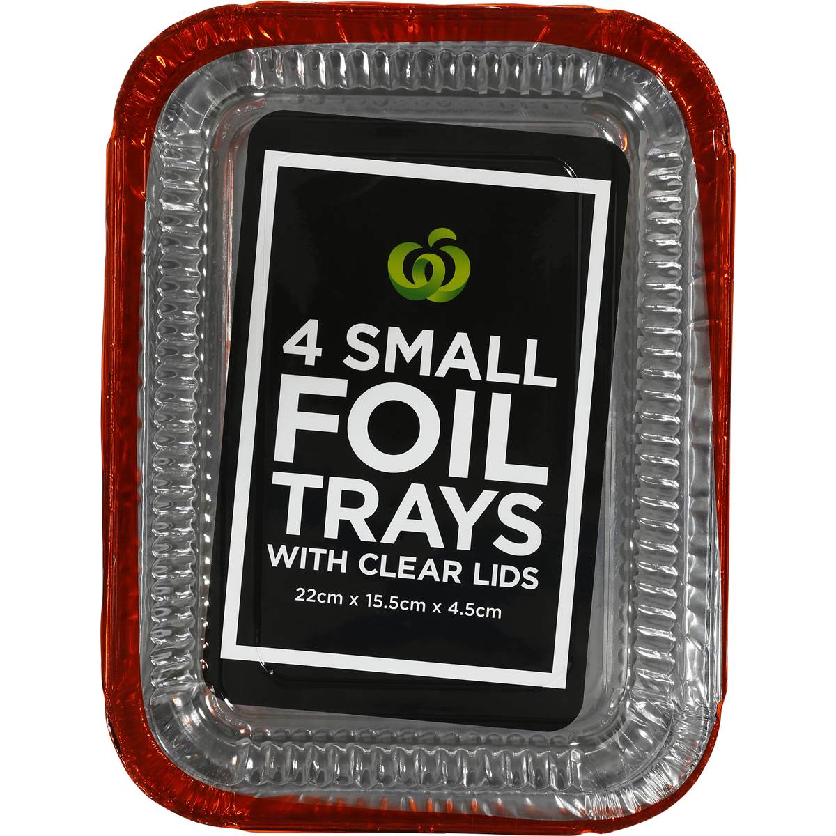 Woolworths Foil Tray Small With Lid 4pk Woolworths