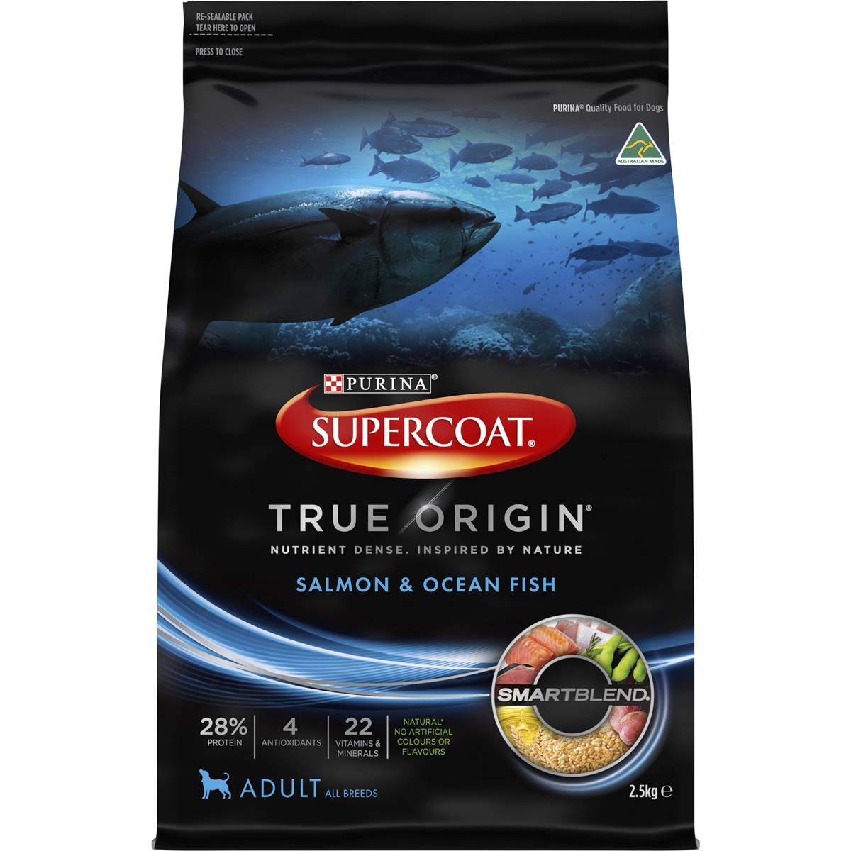 Supercoat Adult True Origin Salmon & Ocean Fish Dry Dog Food 2.5kg