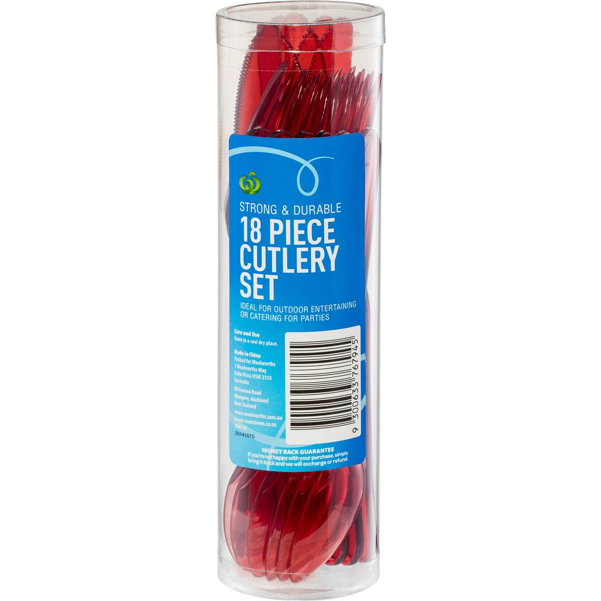Woolworths Select Cutlery Set Red 18pk Woolworths