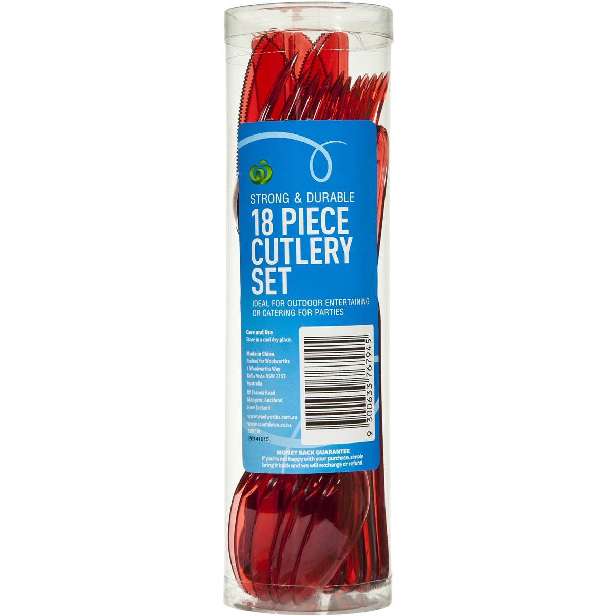 Woolworths Select Cutlery Set Red 18pk Woolworths