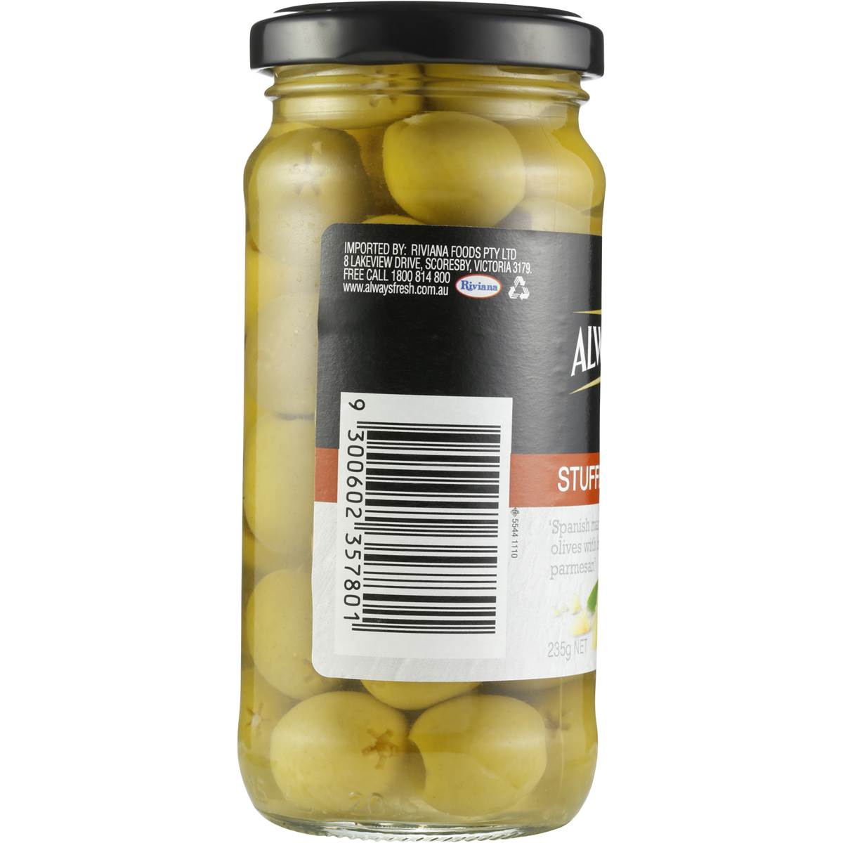 Always Fresh Olives Parmesan Stuffed 235g Woolworths