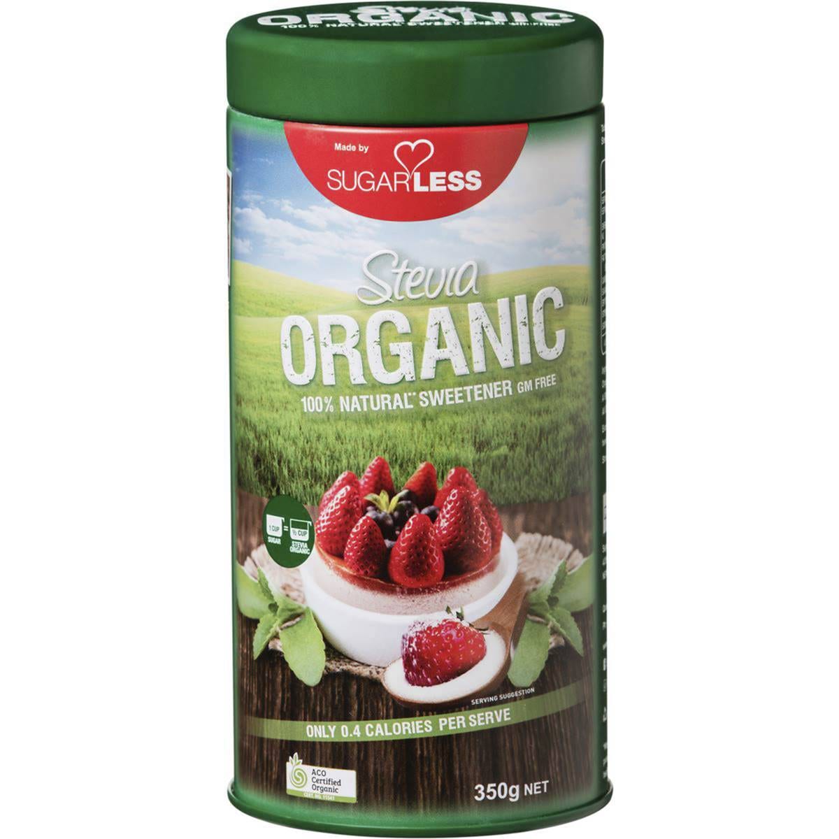 Sugarless Stevia Organic Natural Sweetener Canister 350g Woolworths