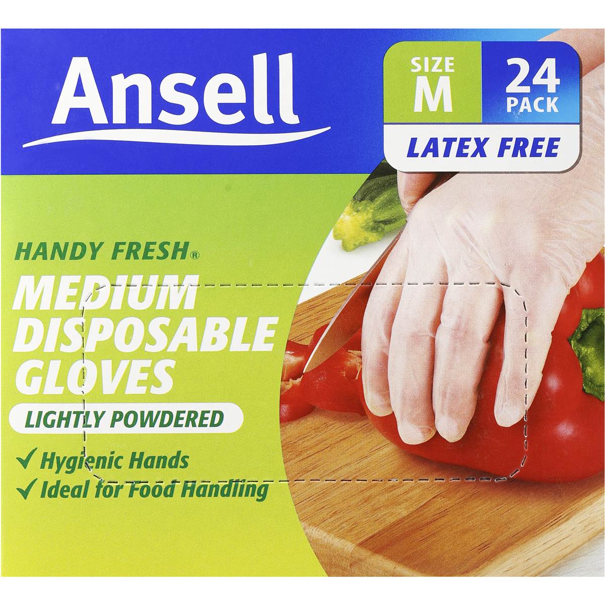 Ansell Gloves Powder Free Disposable Medium 24pk Woolworths