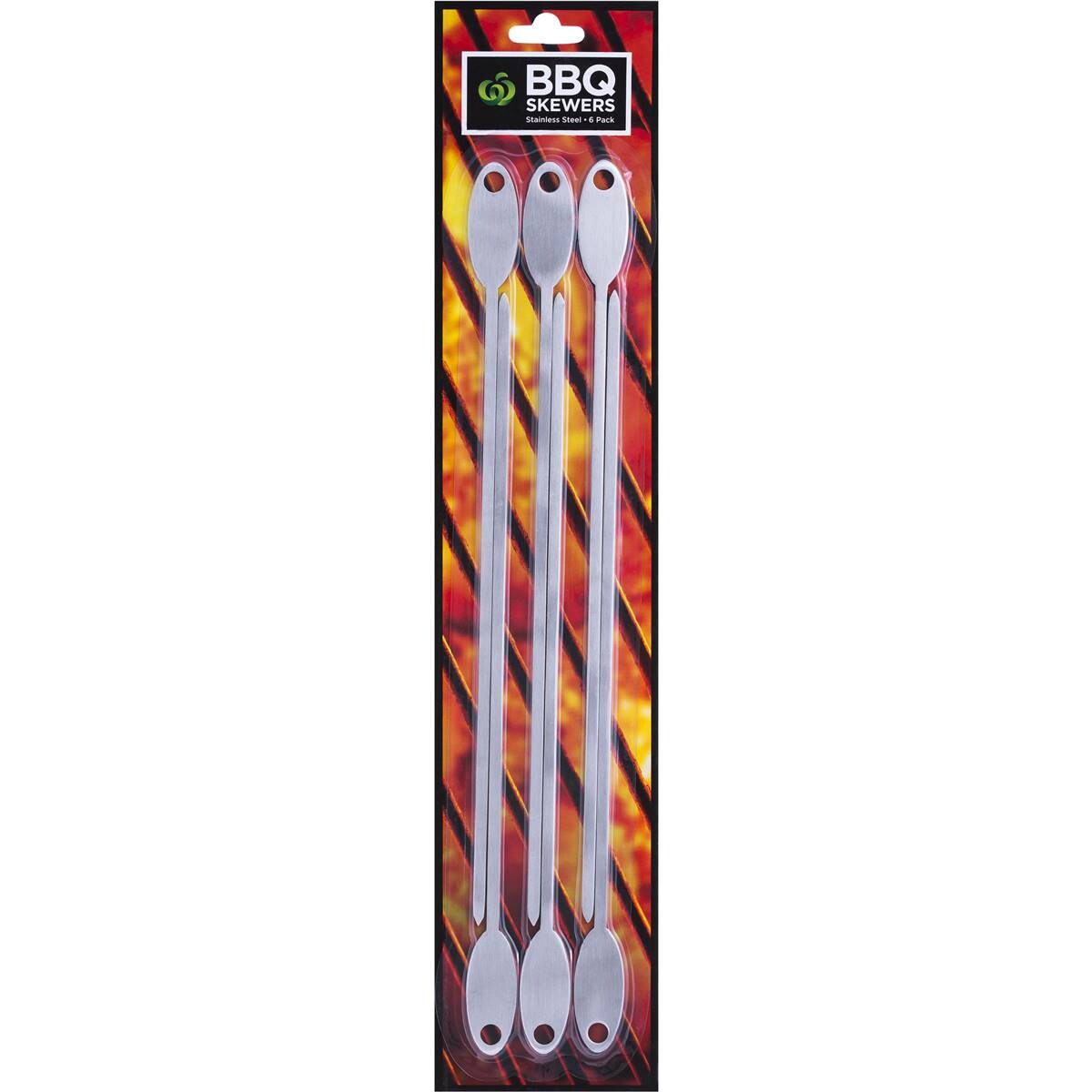 Woolworths Bbq Skewers Metal 6pk Woolworths