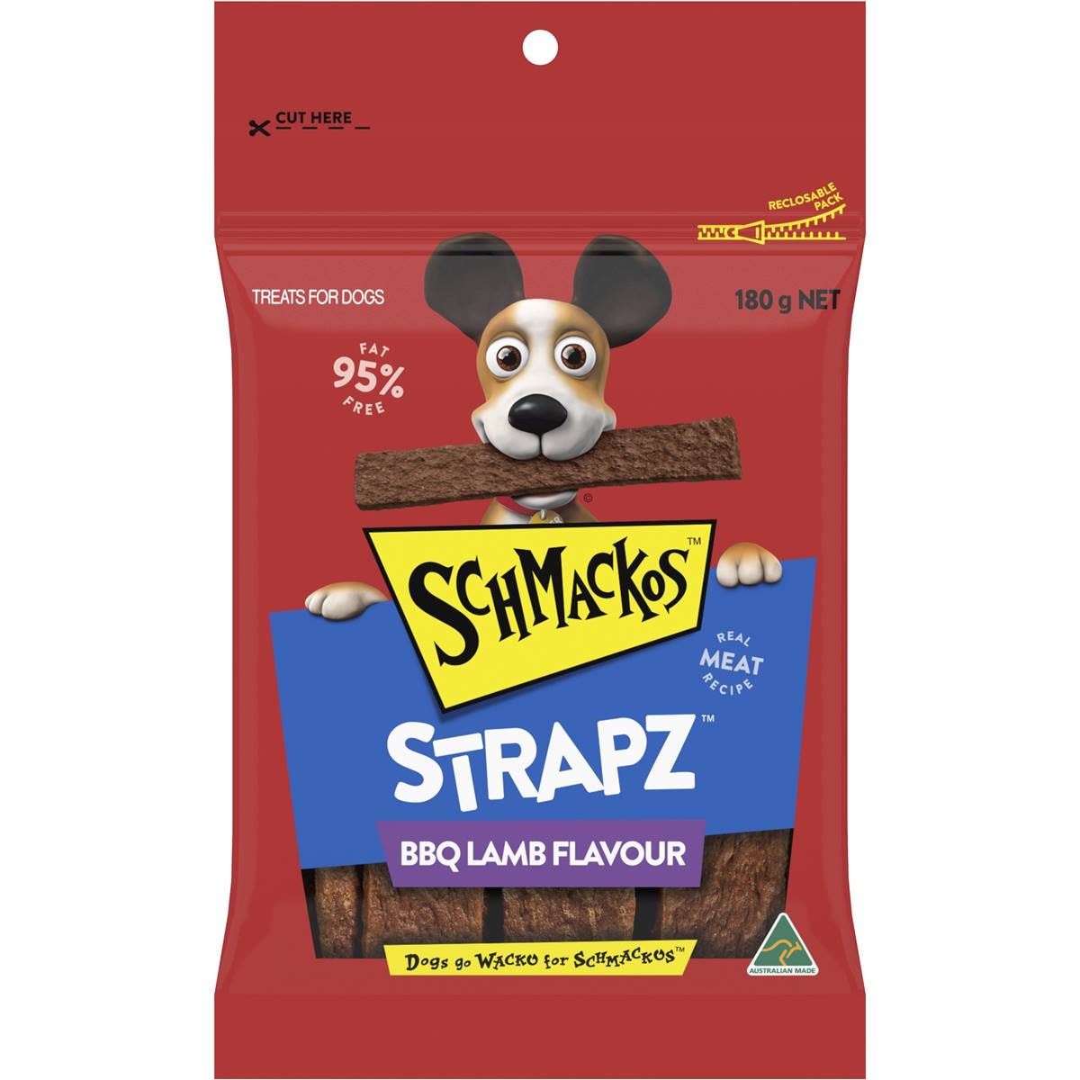 Schmackos Strapz Bbq Lamb 180g Woolworths
