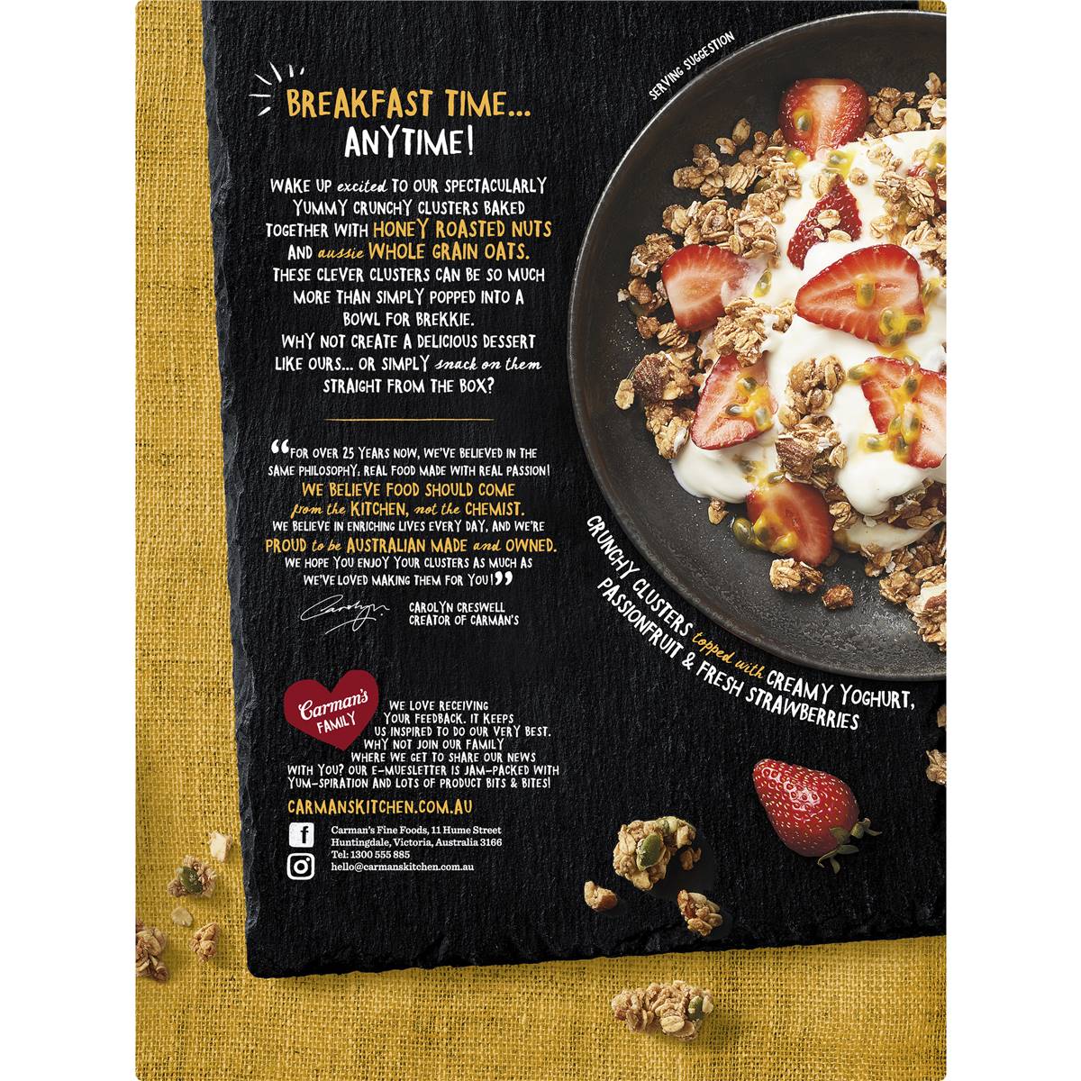 Carman's Honey Roasted Nut Crunchy Clusters 500g Woolworths